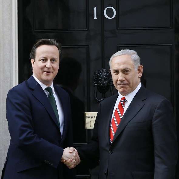 Foto van Benjamin Netanyahu  & zijn vriend David Cameron