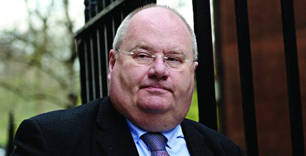 File photo dated 19/3/2014 of Communities Secretary Eric Pickles who has attacked five London councils for behaving like Russian president Vladimir Putin over their alleged attempts to drive local newspapers "out of business".