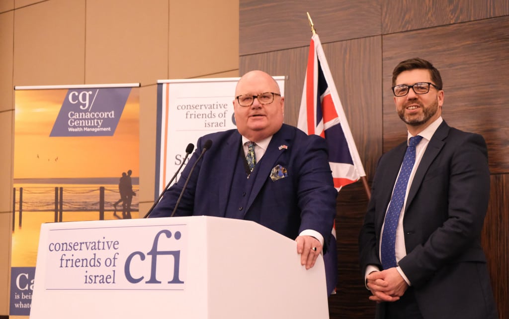 CFI Parliamentary Chairmen Rt. Hon. Stephen Crabb MP and Rt. Hon. Lord Pickles address audience
